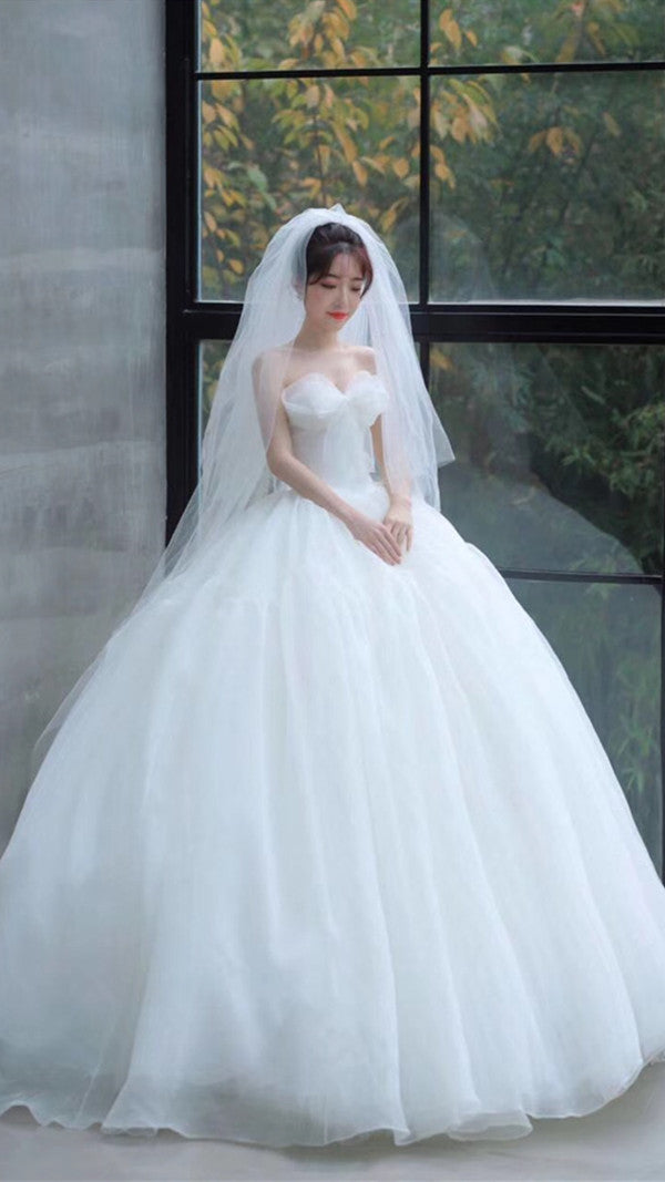 Strapless A-line Wedding Dresses, 2020 Newest Bridal Gowns, Wedding Dresses