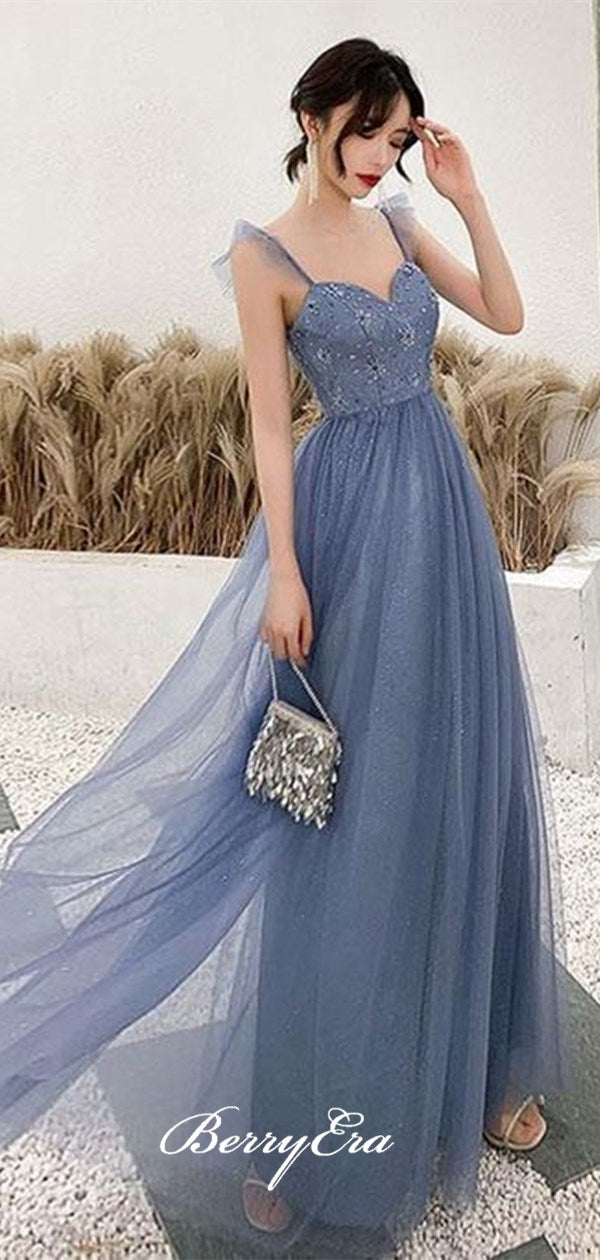 A-line Tulle 2020 Newest Prom Dresses, Long Prom Dresses, Party Prom Dresses