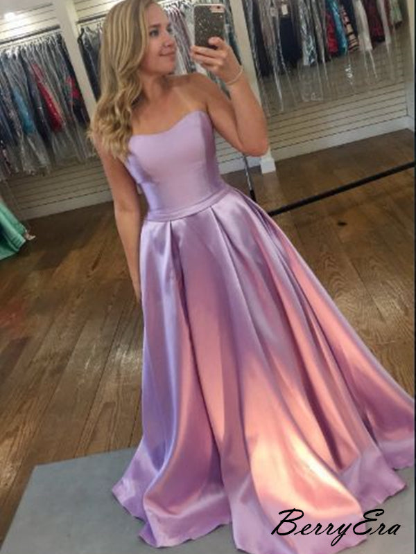A-line Light Purple Satin Prom Dresses, Cheap Prom Dresses 2019 Berryera A-line Light Purple Satin Prom Dresses, Cheap Prom Dresses 2019 Berryera