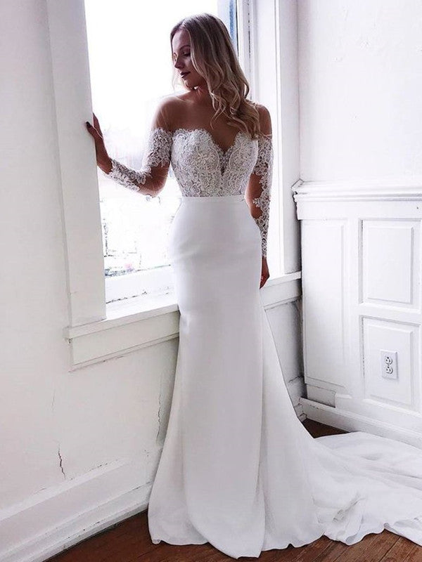 Long Sleeves Lace Popular Wedding Dresses, Mermaid Wedding Dresses, 2020 Wedding Dresses