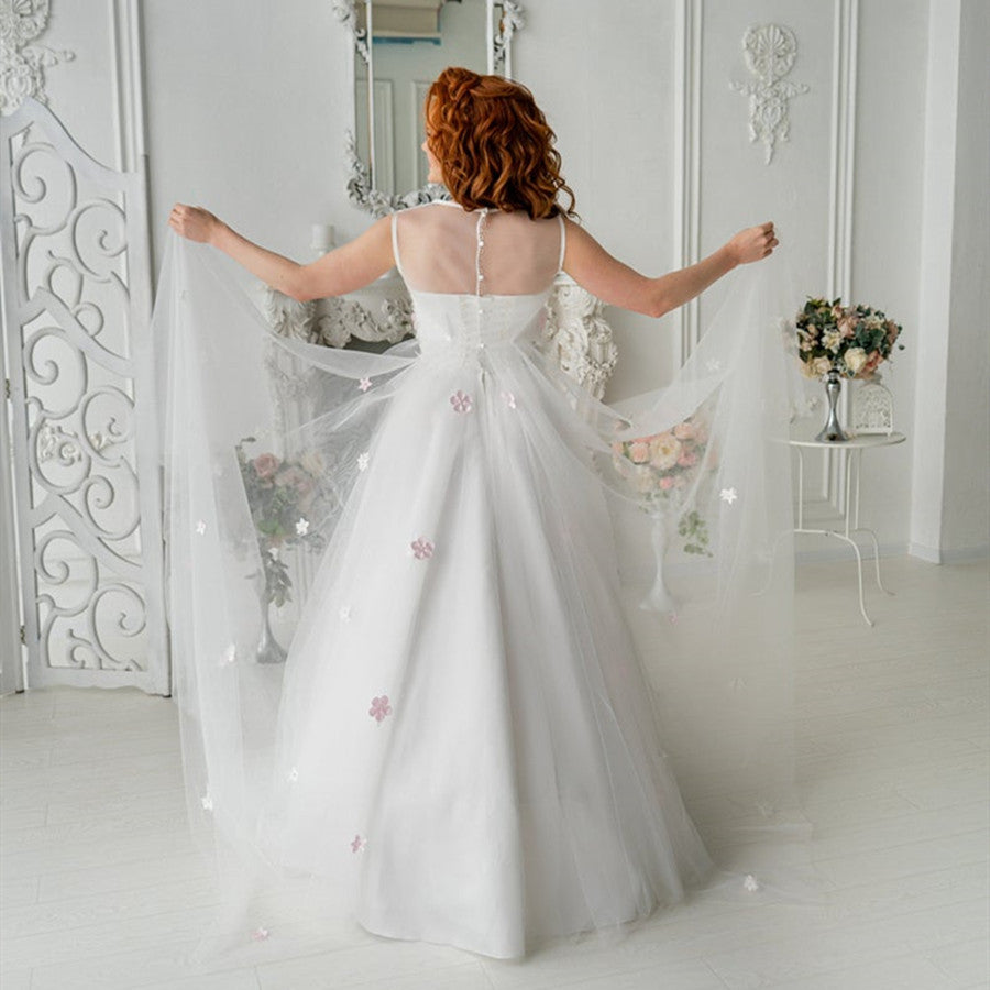 A-line Elegant Wedding Dresses, Two Pieces Appliques Wedding Dresses, 2020 Wedding Dresses