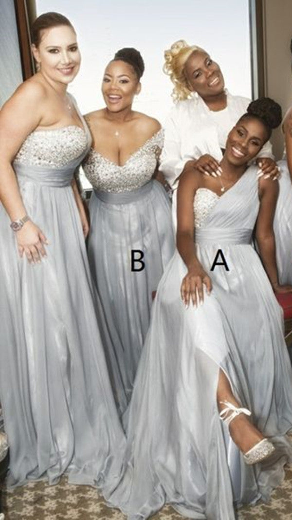 A-line Popular Wedding Guest Dresses, Long 2020 Bridesmaid Dresses