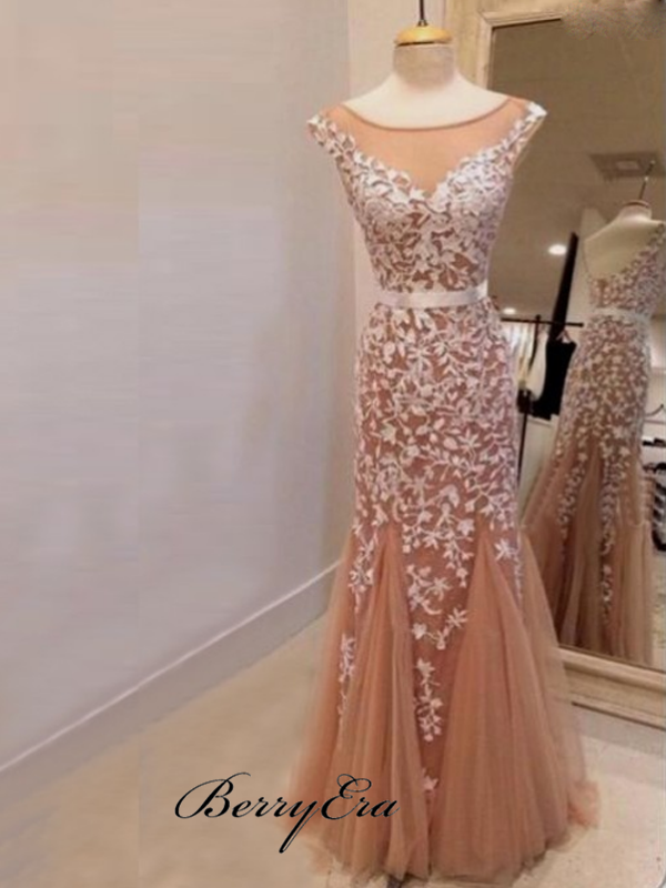 Popular Mermaid Lace Prom Dresses, Elegant Long Prom Dresses 2019