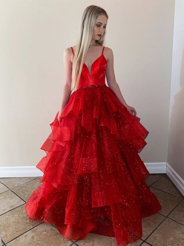 2020 Newest Prom Dresses, Fashion Fluffy Prom Dresses, A-line Long