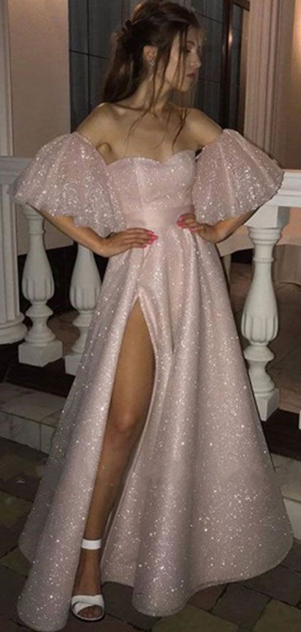 Luxury Shiny Long Prom Dresses, A-line Popular Prom Dresses, Elegant 2020 Prom Dresses