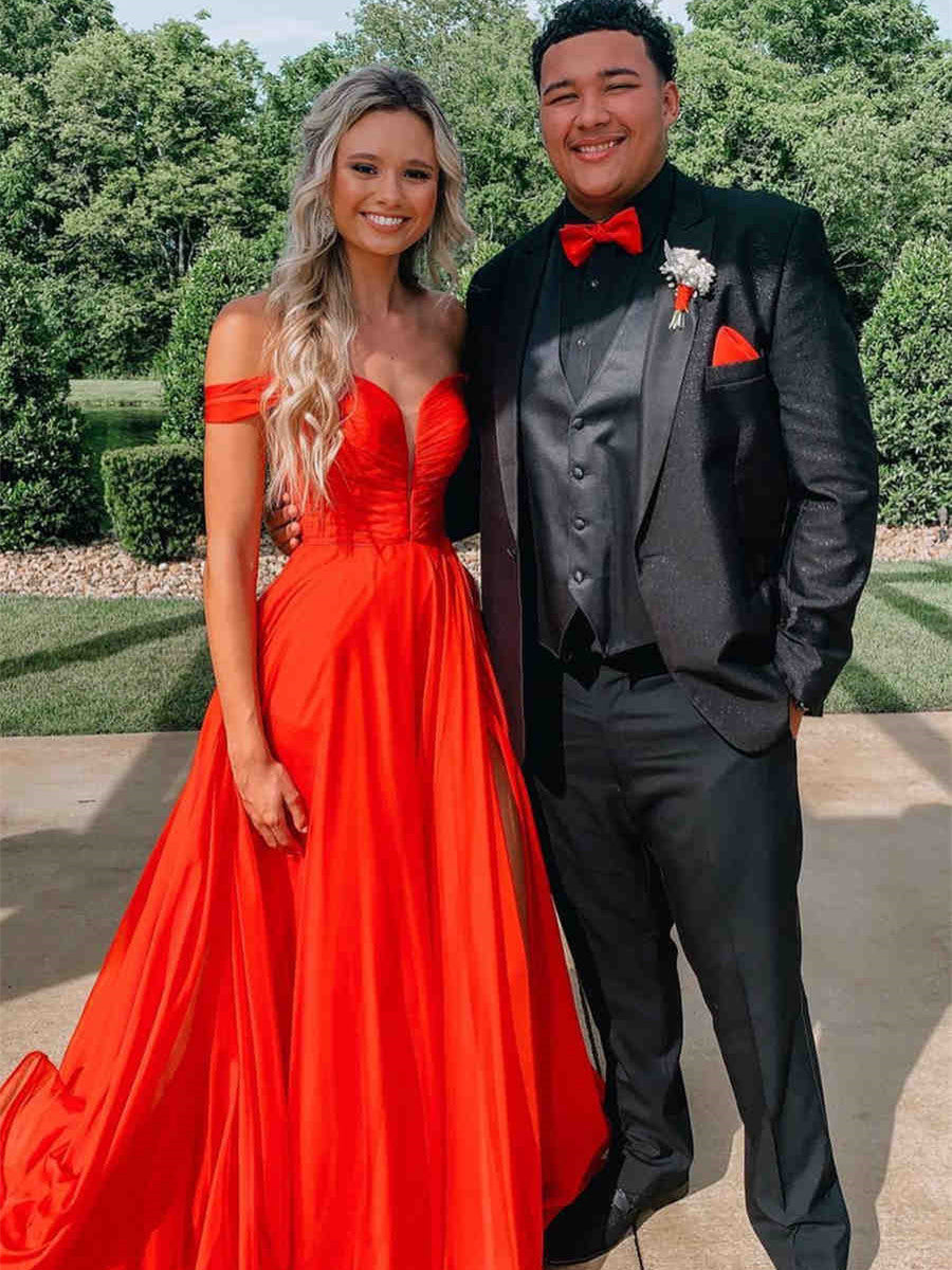 prom tux to match red dress Matching Red Tuxedos Couple for Prom