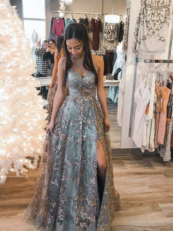 2020 Popular Lace Long Prom Dresses, Evening Party Fancy Prom Dresses Long
