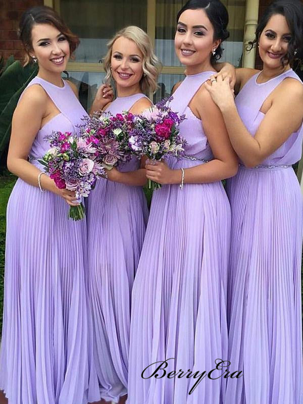 Light Purple A-line Bridesmaid Dresses, Chiffon Bridesmaid Dresses – Berryera