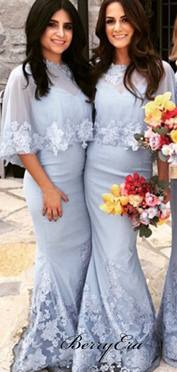 Elegant Lace Mermaid Bridesmaid Dresses, Fancy Wedding Guest Dresses