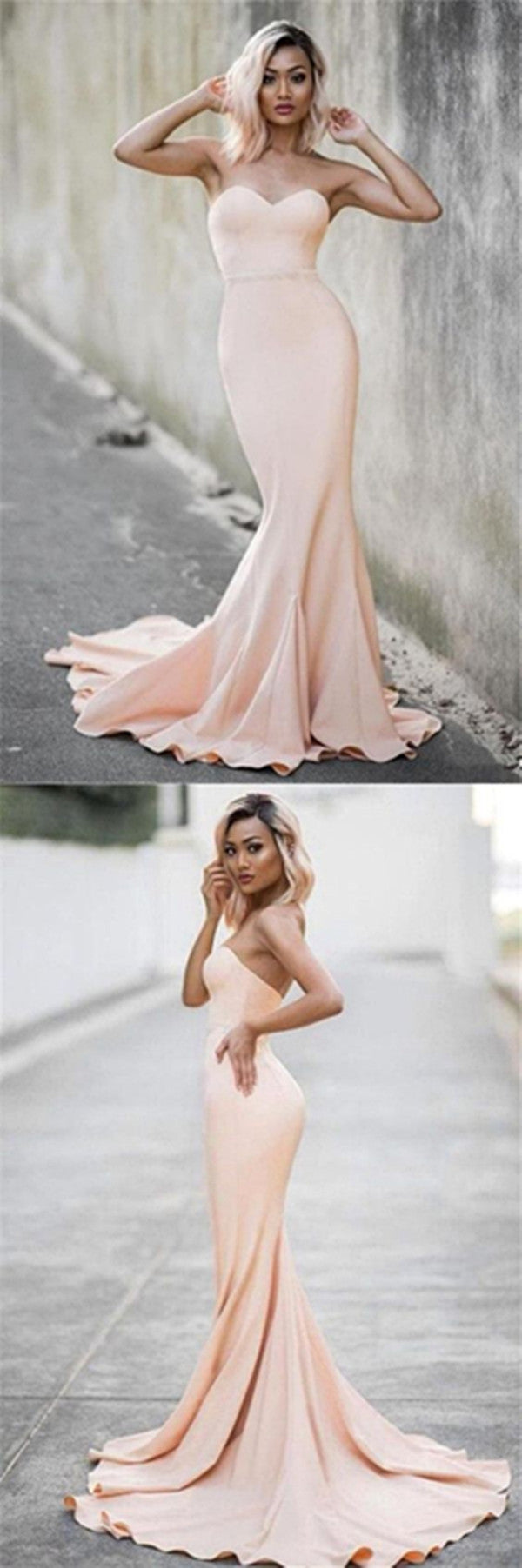 FDY Fabric Long Mermaid Elegant Prom Dress