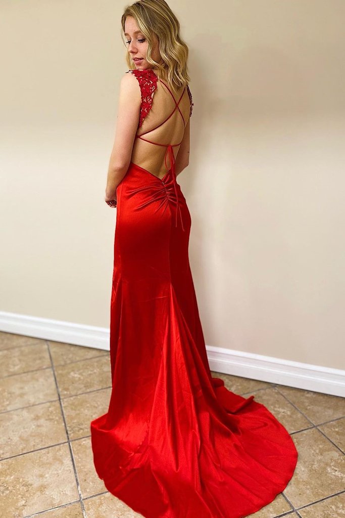 Side Slit Mermaid Sexy Long Prom Dresses, Girl Graduation Evening Party 2021 Prom Dresses