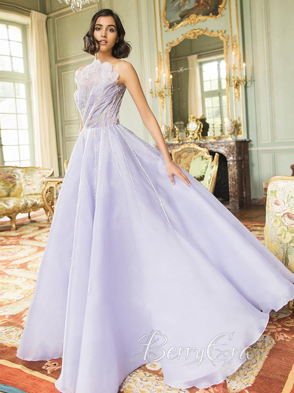 High Fashion Lilac Beaded Organza Prom Dresses, 2023 Prom Dresses, Popular Prom Dresses, Girl Party Dresses