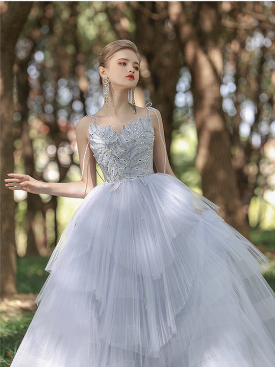 Chic Floor Length Mermaid Prom Gown Crystals Long Sleeves Sweep Train –  Ballbella