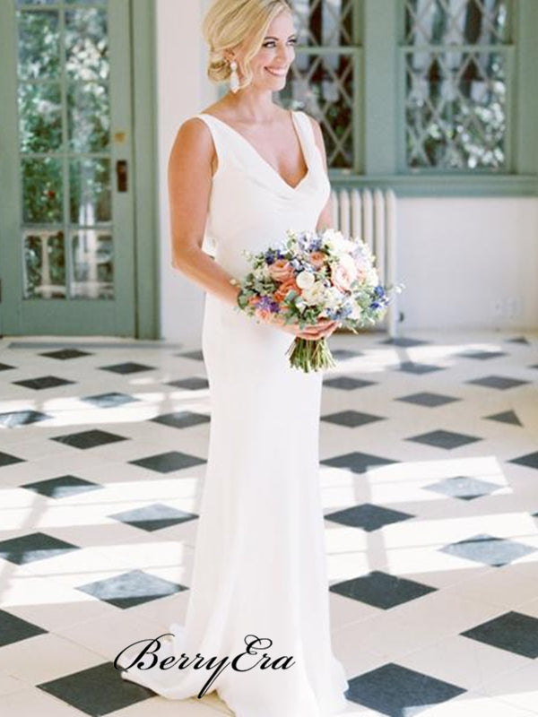 Simple Elegant Ivory Wedding Dresses, Sleeves Mermaid Popular Wedding Berryera Simple Elegant Ivory Wedding Dresses, Sleeves Mermaid Popular Wedding Berryera