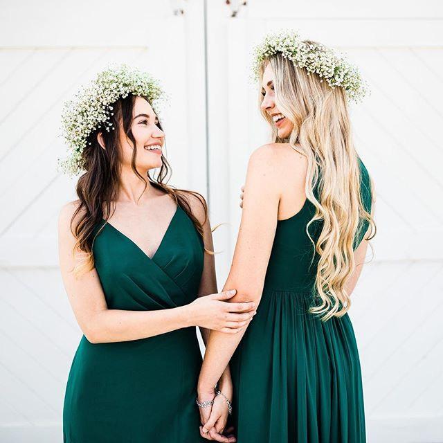 Mismatched Dark Green Chiffon Long Bridesmaid Dresses