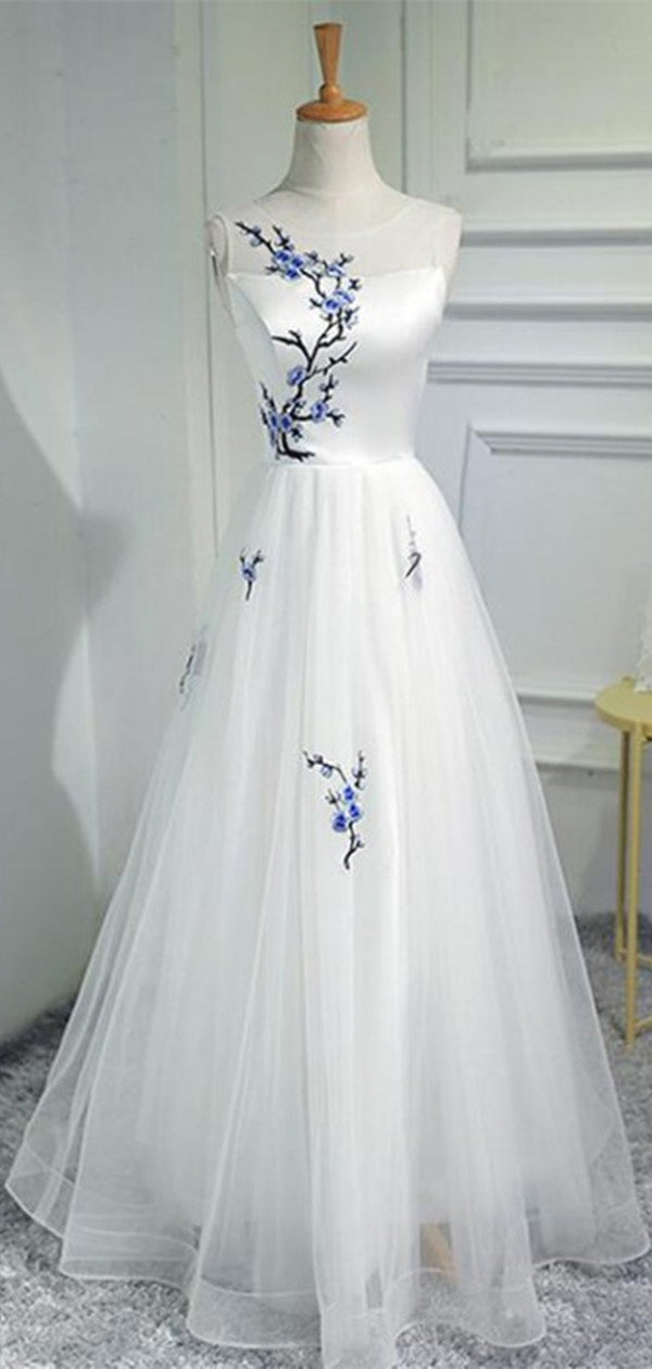 Modest Prom Dresses, A-line Long Prom Dresses