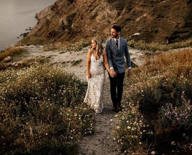 Spaghetti Long Mermaid Lace Wedding Gown, Unique Lace Wedding Gown, Long Bridal Gown