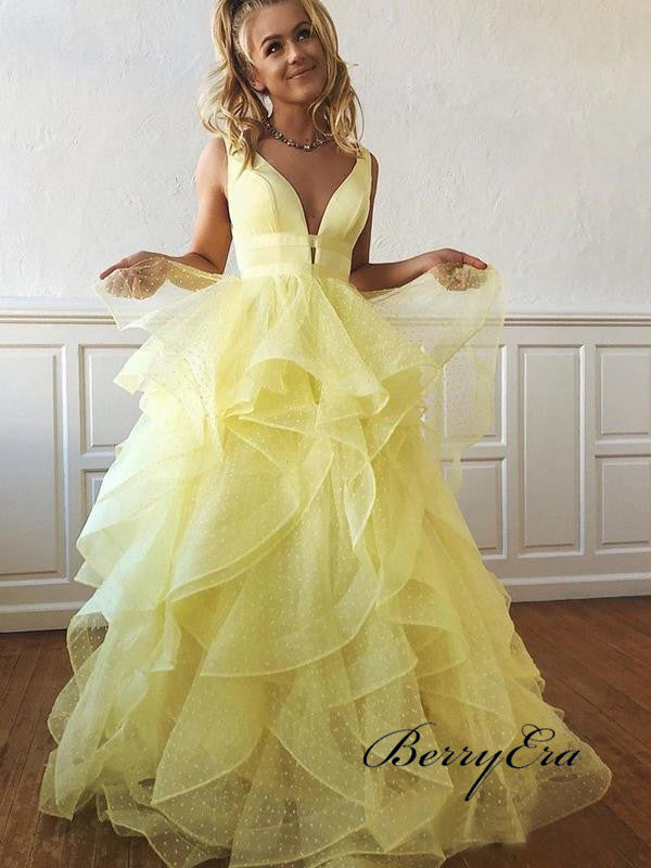 Organza Unique Prom Dresses, Fluffy Prom Dresses, V-neck Prom Dresses Berryera Organza Unique Prom Dresses, Fluffy Prom Dresses, V-neck Prom Dresses Berryera