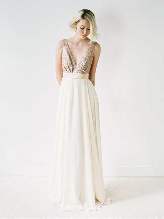 V-neck Sequin Top Bridesmaid Dresses, Chiffon Bridesmaid Dresses, Long Berryera V-neck Sequin Top Bridesmaid Dresses, Chiffon Bridesmaid Dresses, Long Berryera