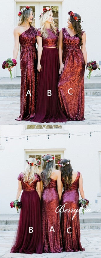 Mismatched Burgundy Sequin Bridesmaid Dresses, Lovely Bridesmaid Dress Berryera Mismatched Burgundy Sequin Bridesmaid Dresses, Lovely Bridesmaid Dress Berryera