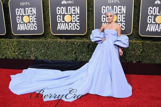 Lady Gaga Golden Globe Award Cinderella Long Train Prom Dresses, Long Prom Dresses