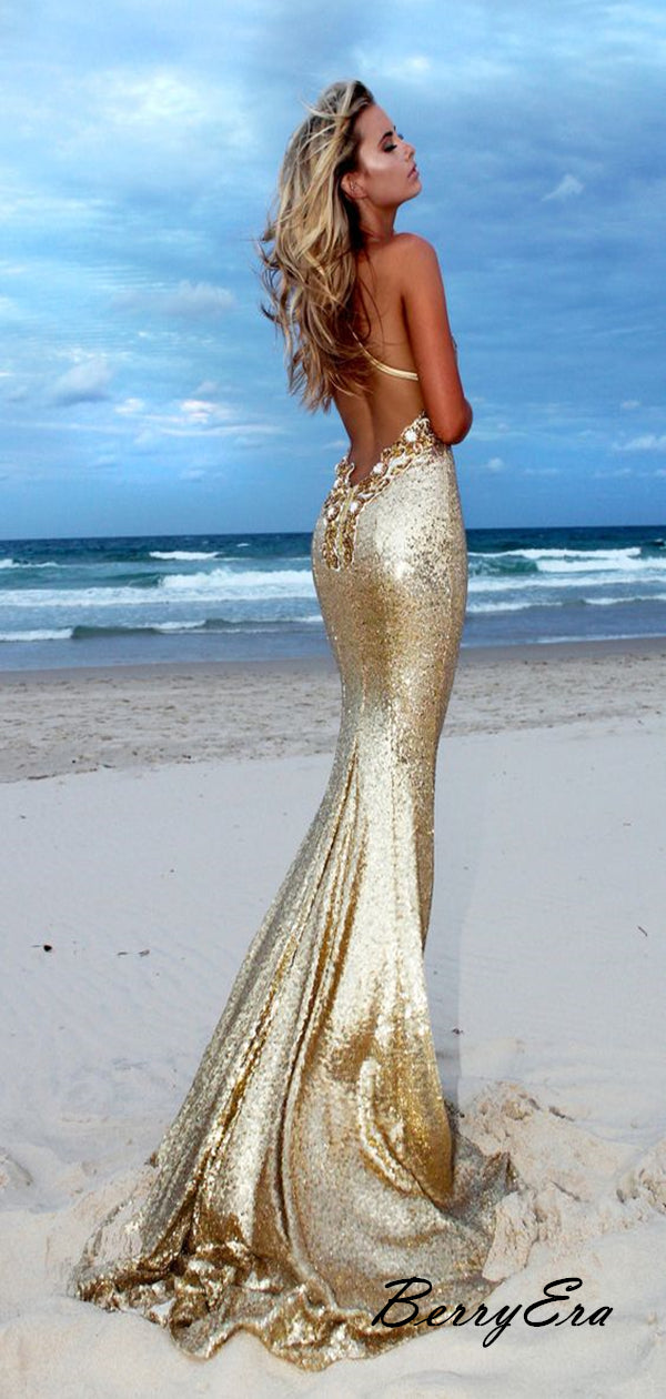 Sparkly Shiny Mermaid Sexy Long Prom Dresses, Bling Fancy Sequins Prom Dresses 2019