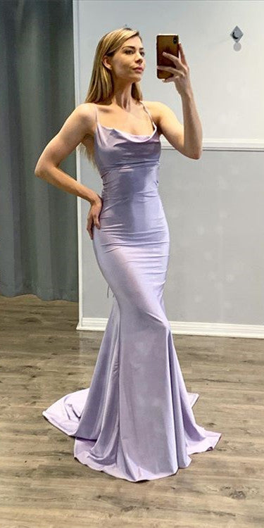 Lilac Simple Fitted Prom Dresses, 2021 Prom Dresses, New Arrial Prom Dresses