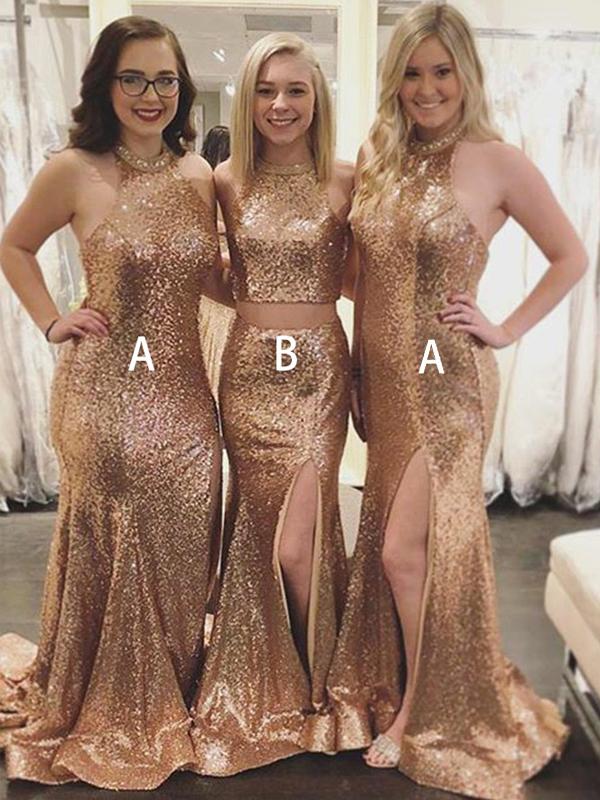 Mismatched Gold Sequin Bridesmaid Dresses, Shiny Bridesmaid Dresses, B Berryera Mismatched Gold Sequin Bridesmaid Dresses, Shiny Bridesmaid Dresses, B Berryera