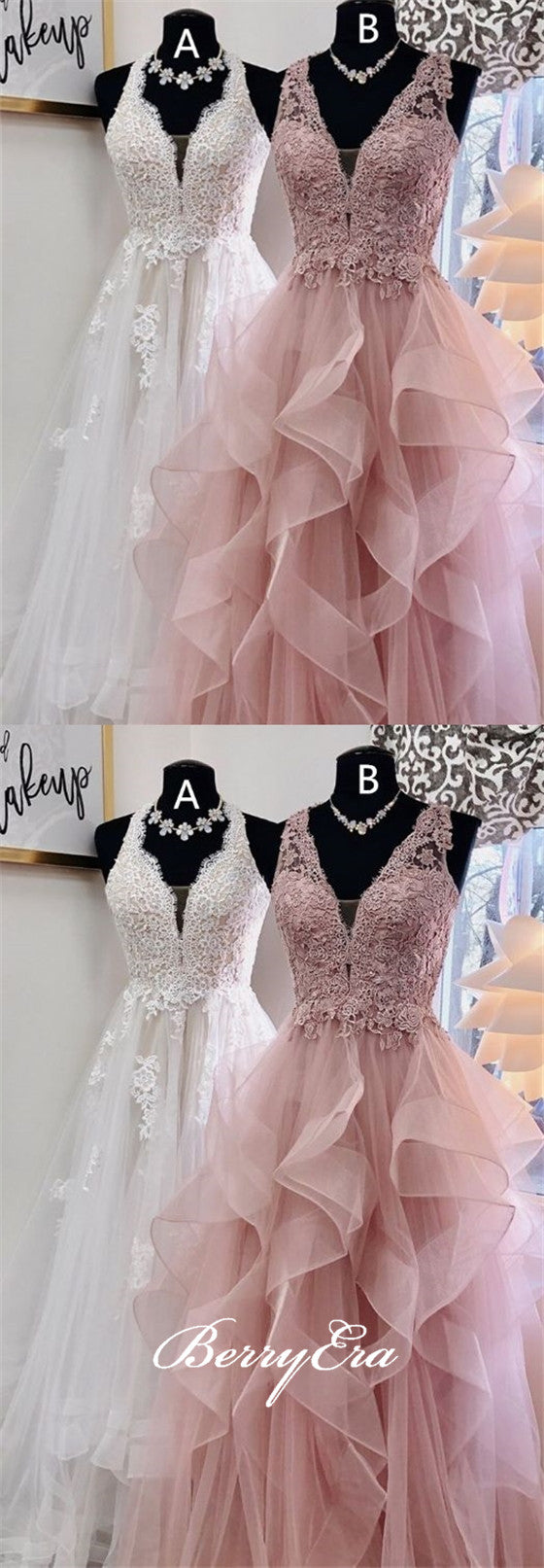Gorgeous Lace Tulle Prom Dresses, Popular Prom Dresses, New Arrival Prom Dresses