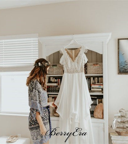 Rustic Country Wedding Lace Dresses, Ivory Long Wedding Dresses, Affordable Wedding Dresses