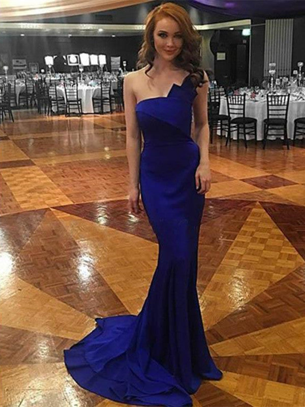 Royal Blue Mermaid Prom Dresses Strapless 2019 Fashion Spandex Sexy Evening Gowns Long Dress