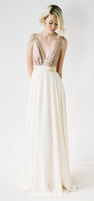 V-neck Sequin Top Bridesmaid Dresses, Chiffon Bridesmaid Dresses, Long Berryera V-neck Sequin Top Bridesmaid Dresses, Chiffon Bridesmaid Dresses, Long Berryera