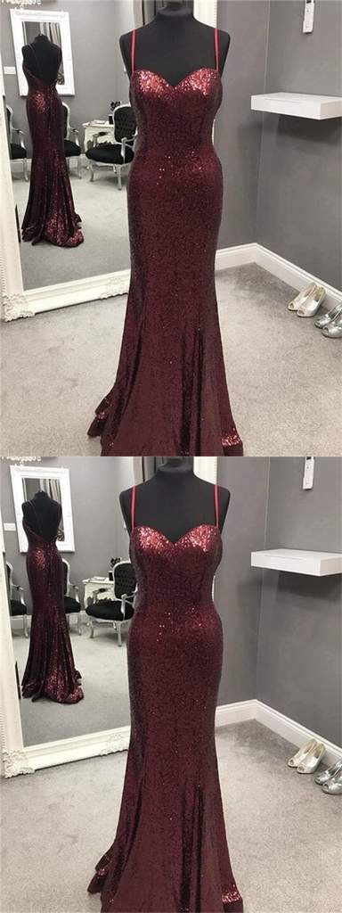 Sexy Long Sequin Mermaid Prom Dresses,Cheap Evening Party Dresses